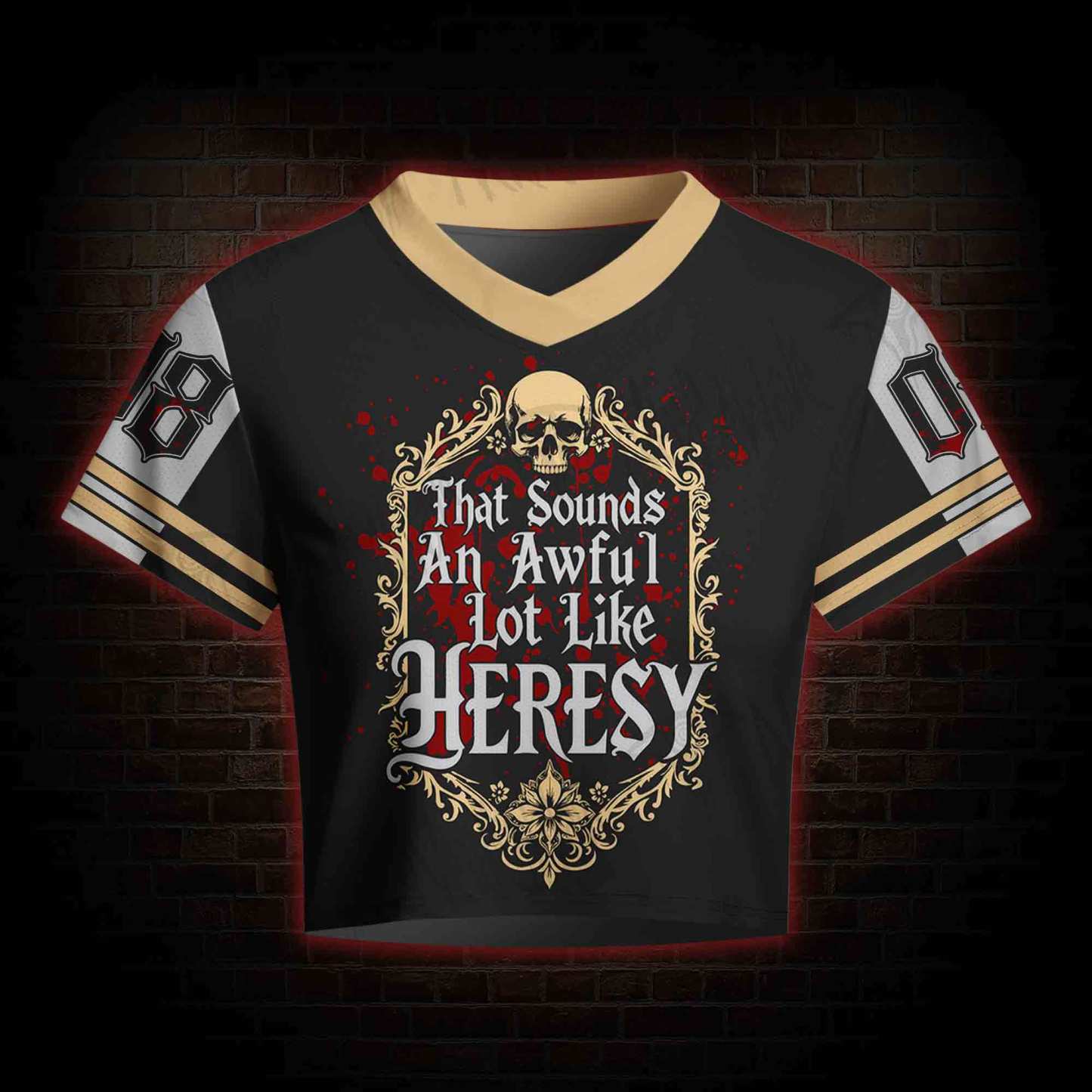That Sounds an Awful Lot Like Heresy Women's Cropped Mesh Jersey