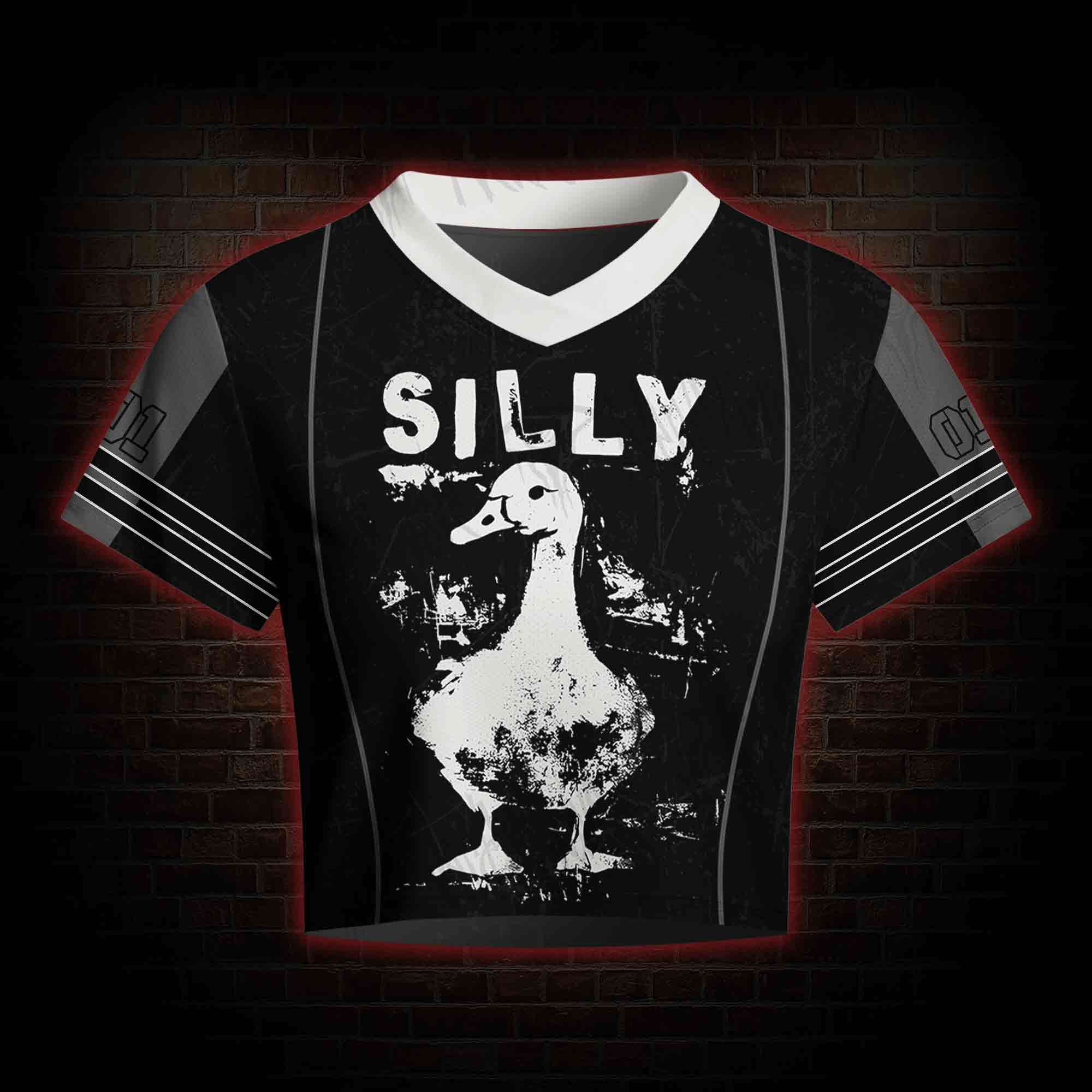 Meme Silly Duck Women's Cropped Mesh Jersey
