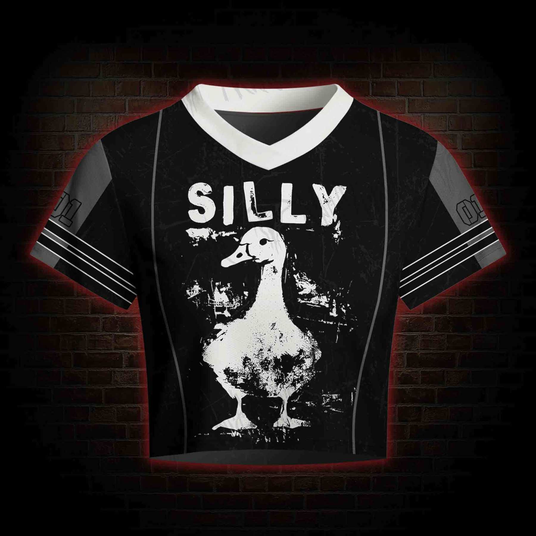 Meme Silly Duck Women's Cropped Mesh Jersey