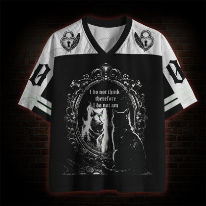 Cat I Do Not Think Therefore I Do Not Am Mesh Jersey