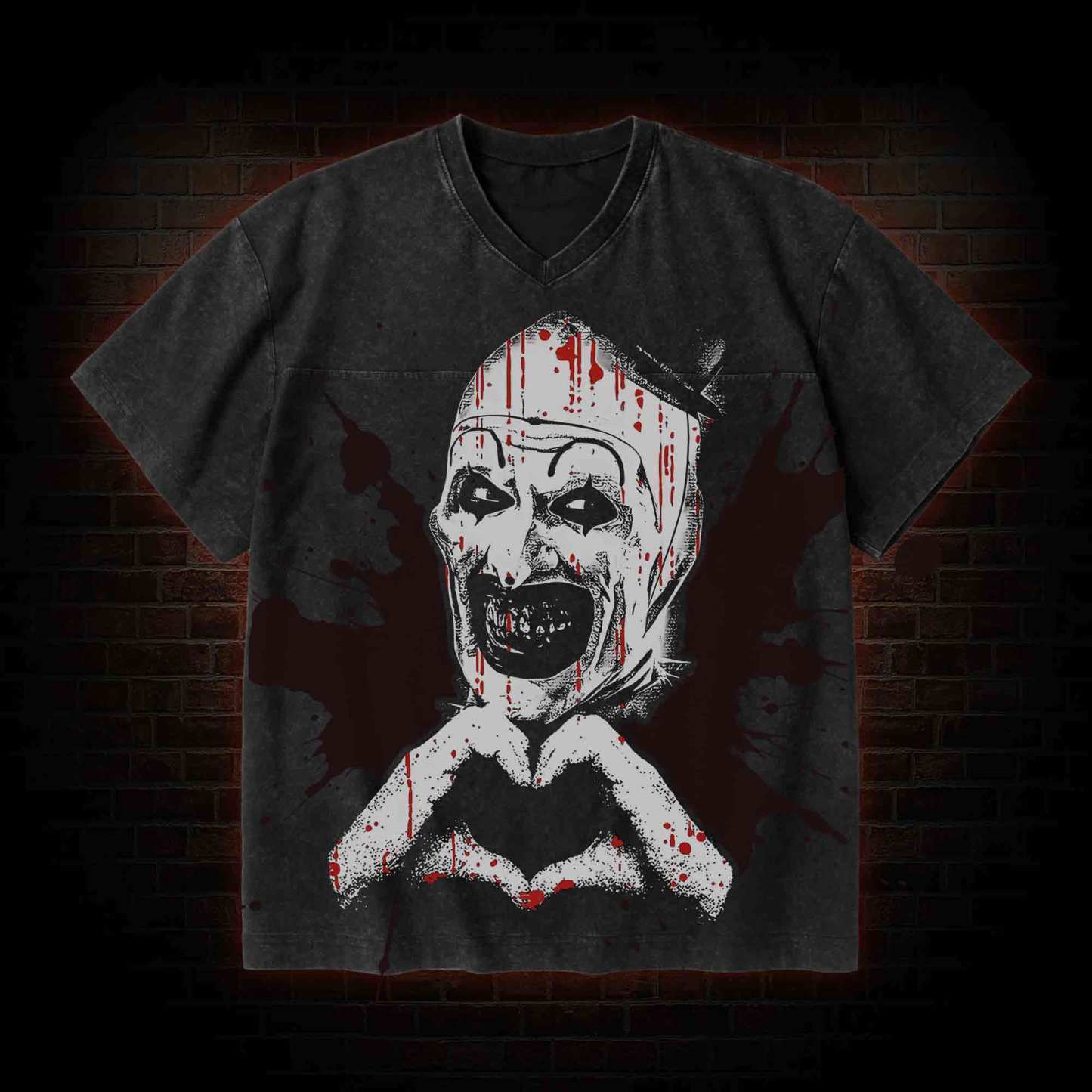 Art is Not a Joke V-Neck Streetwear Washed T-shirt