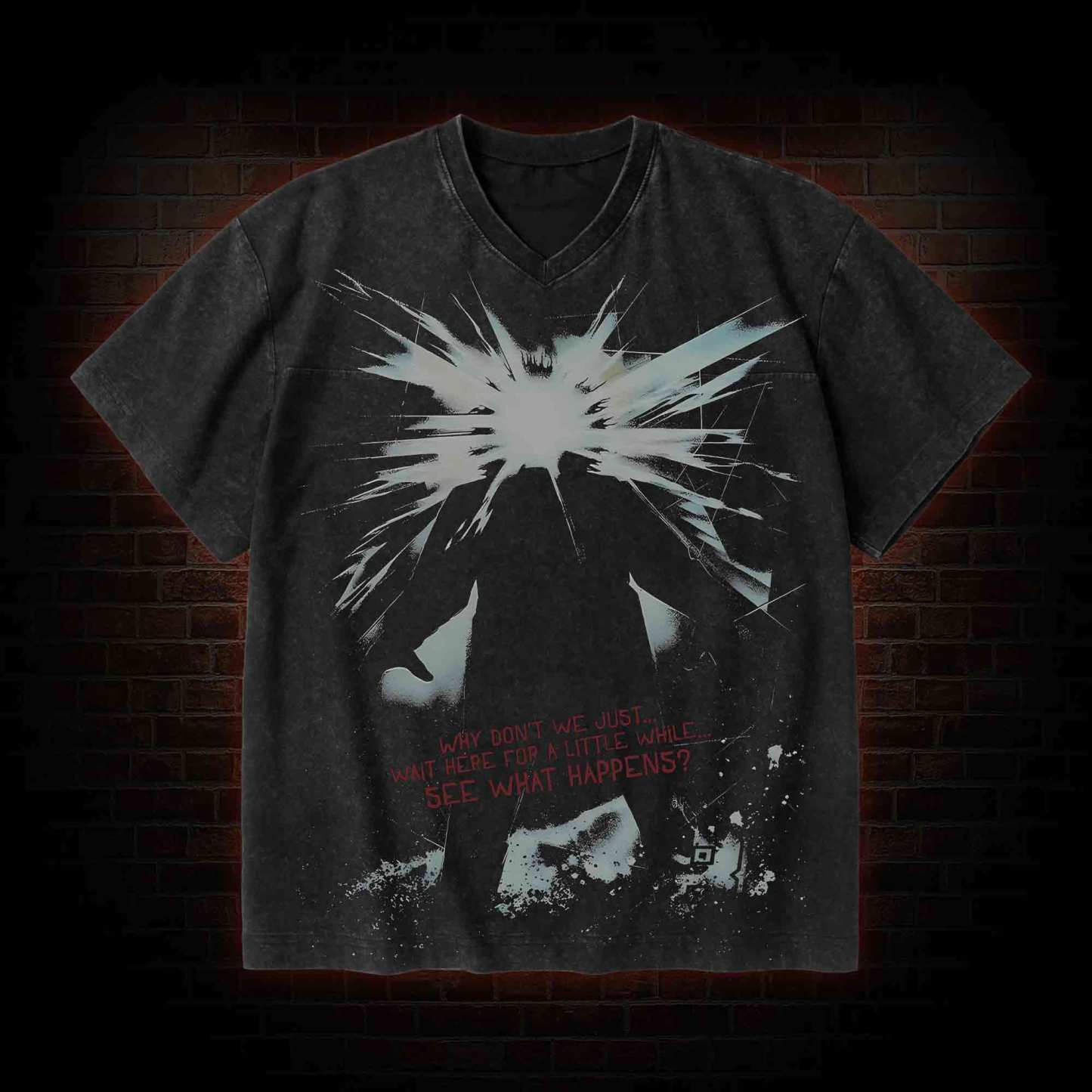 The Thing V-Neck Streetwear Washed T-shirt
