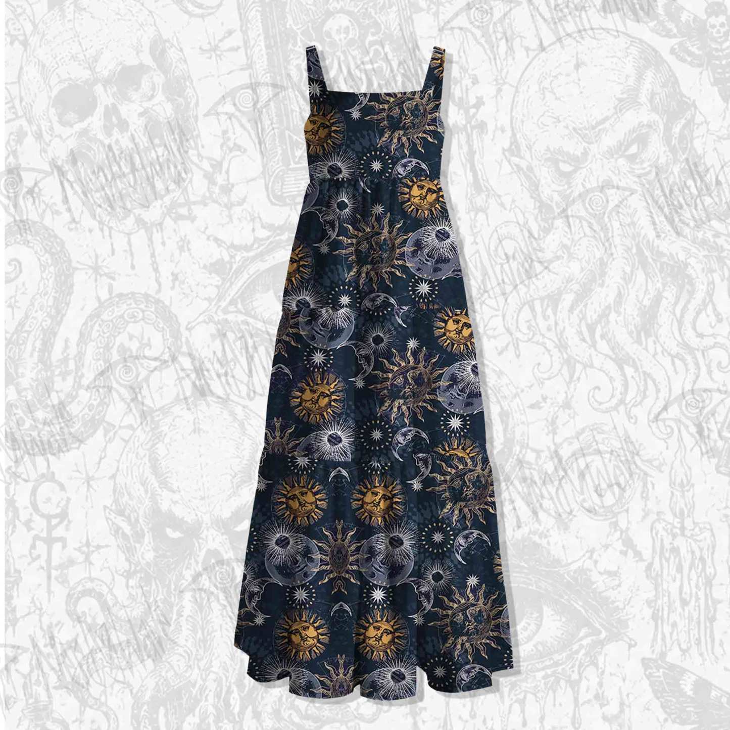 Astrology Wide Straps Maxi Dress