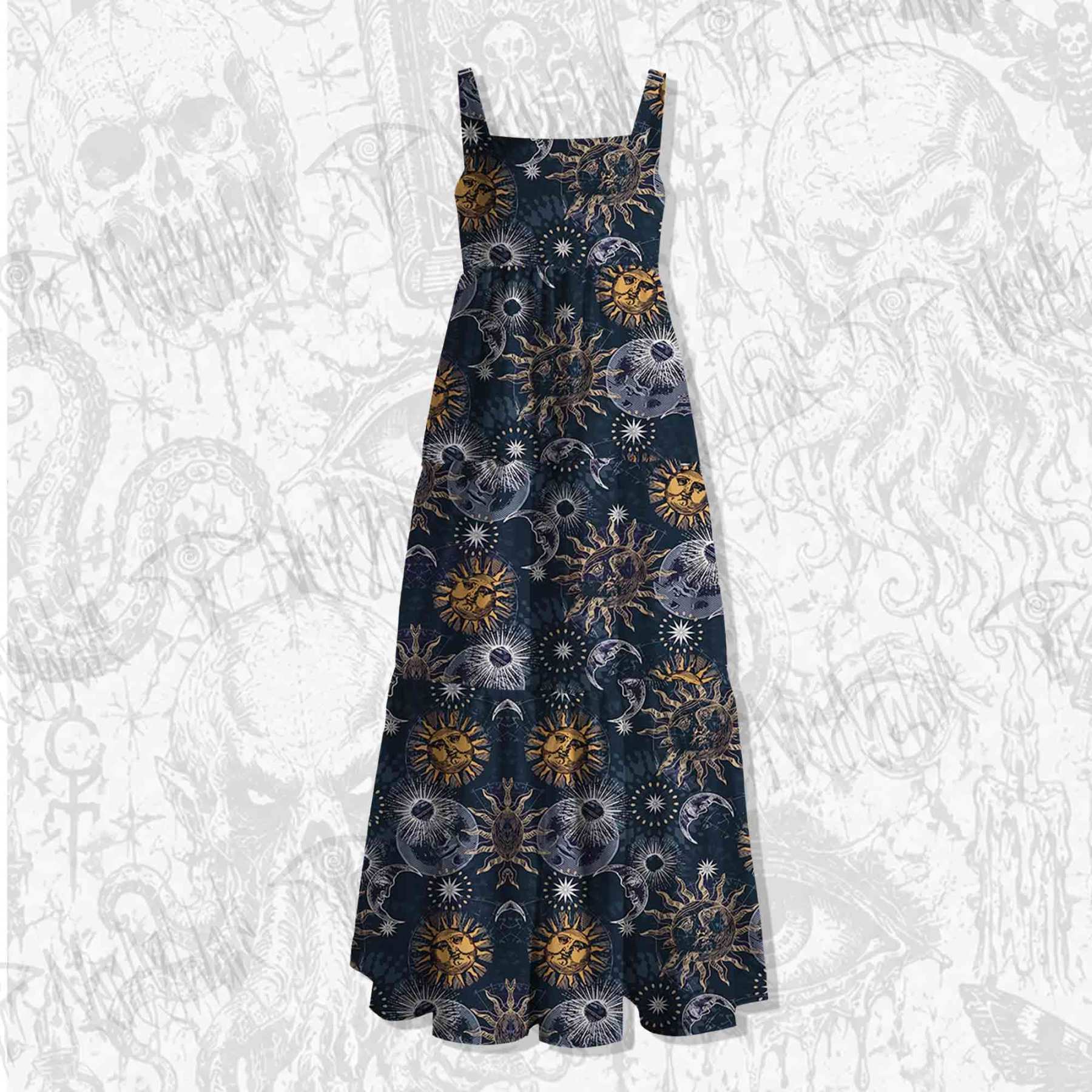 Astrology Wide Straps Maxi Dress