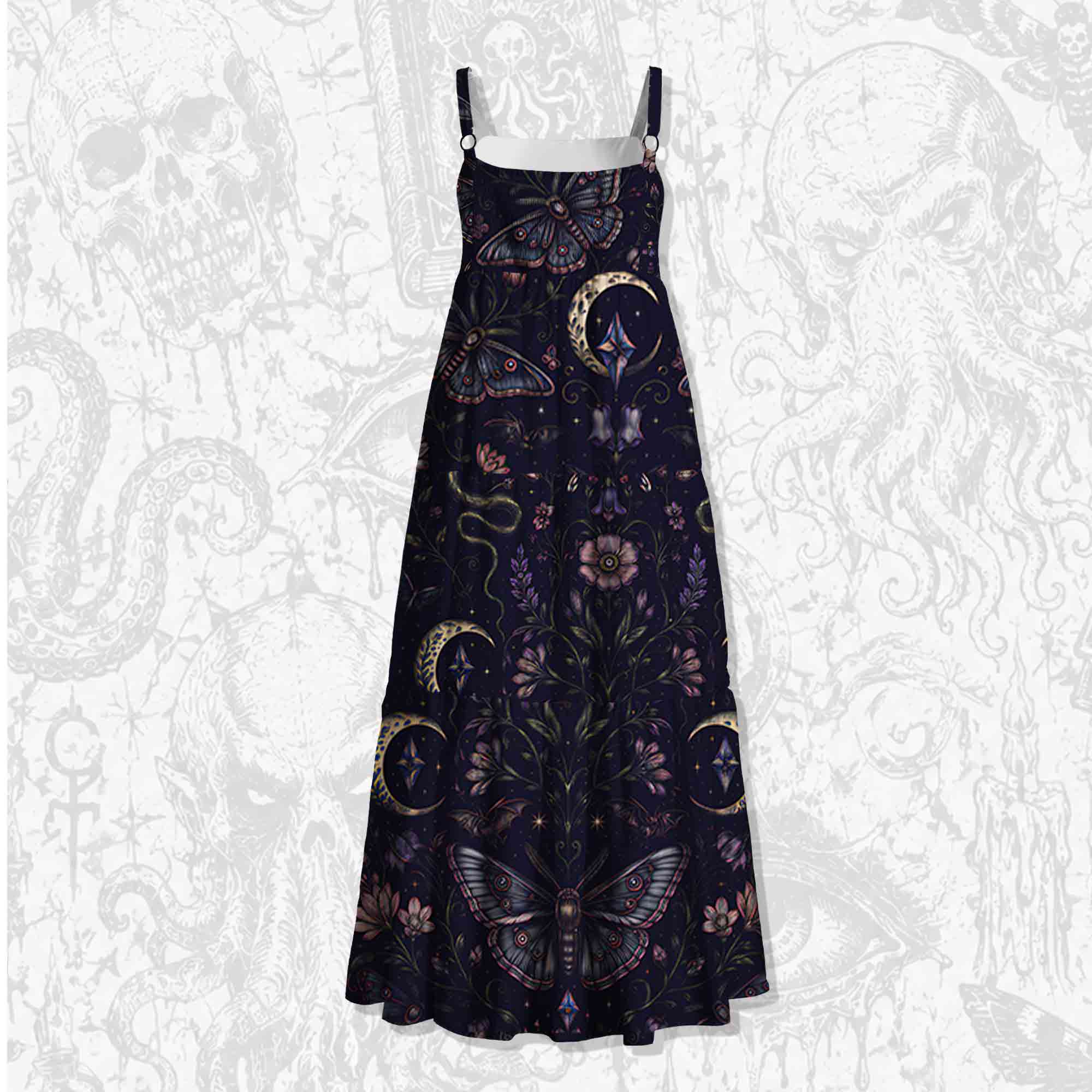 Moth and Botanical Wide Straps Maxi Dress