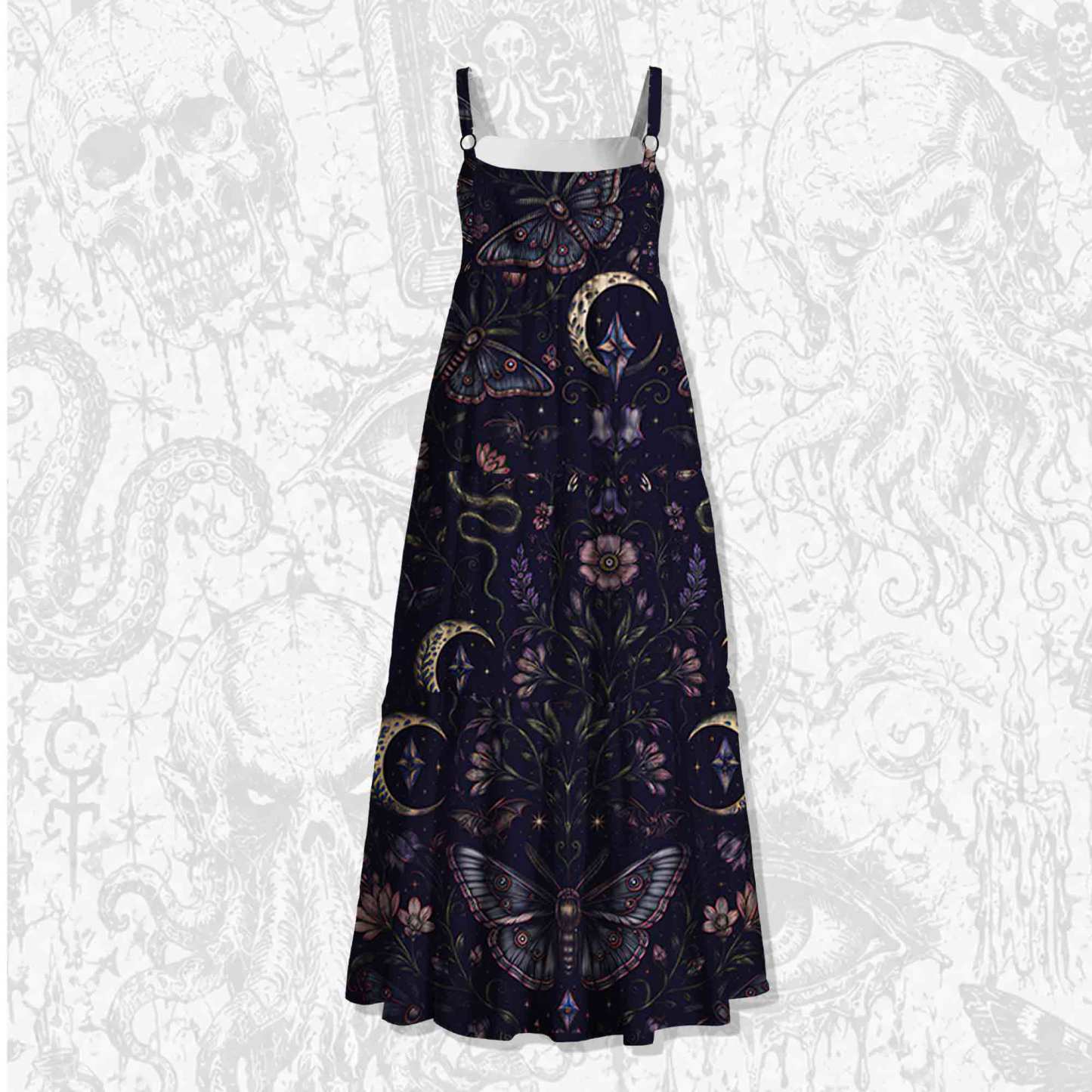 Moth and Botanical Wide Straps Maxi Dress