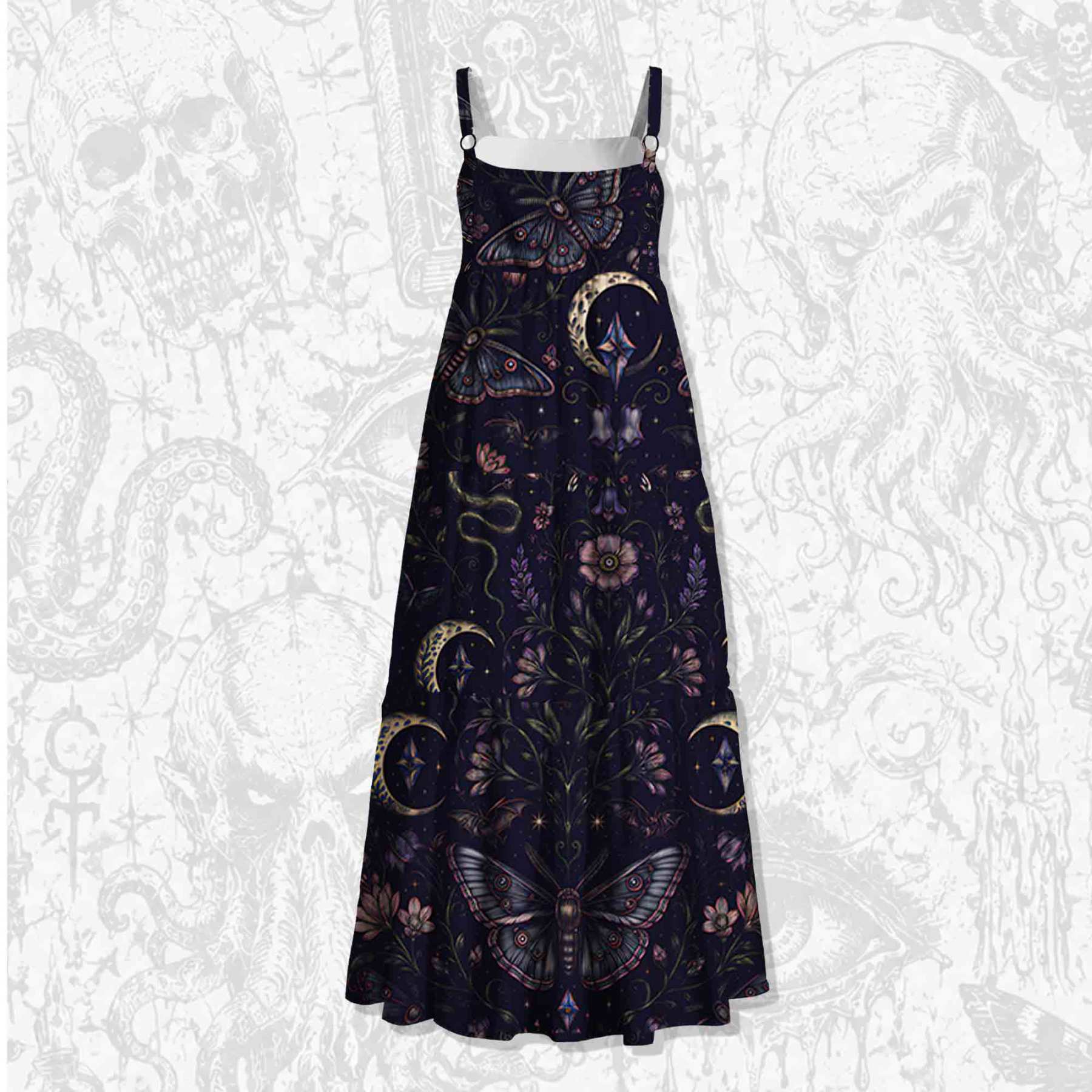 Moth and Botanical Wide Straps Maxi Dress