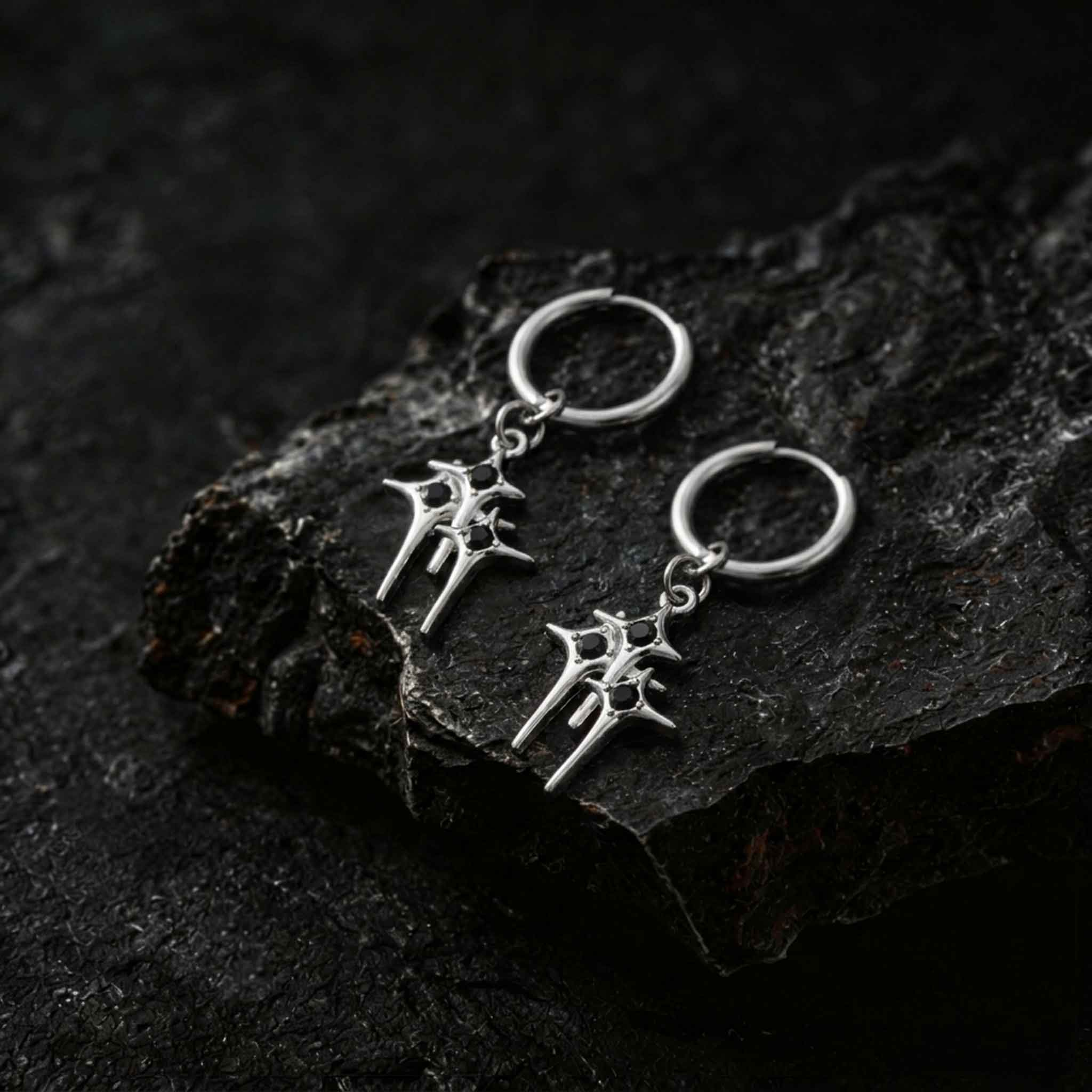 Gothic Thorn Star Earrings
