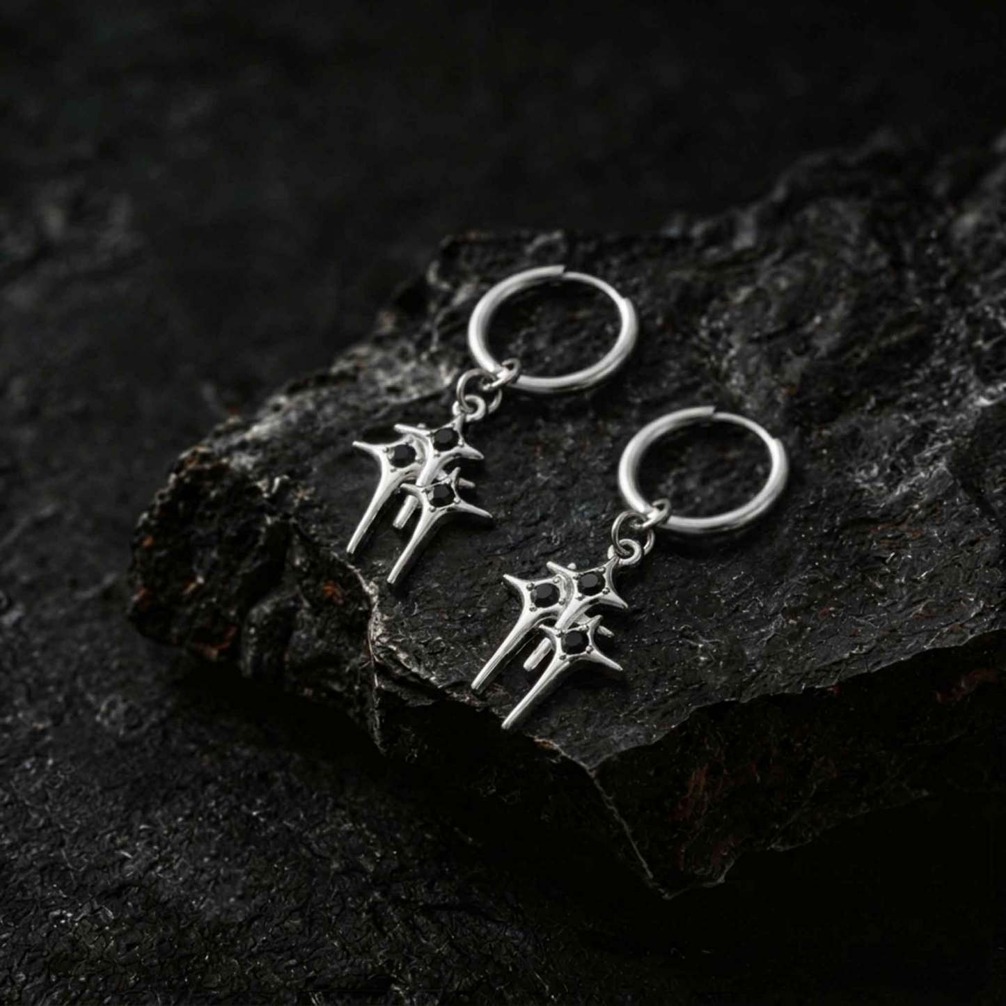 Gothic Thorn Star Earrings