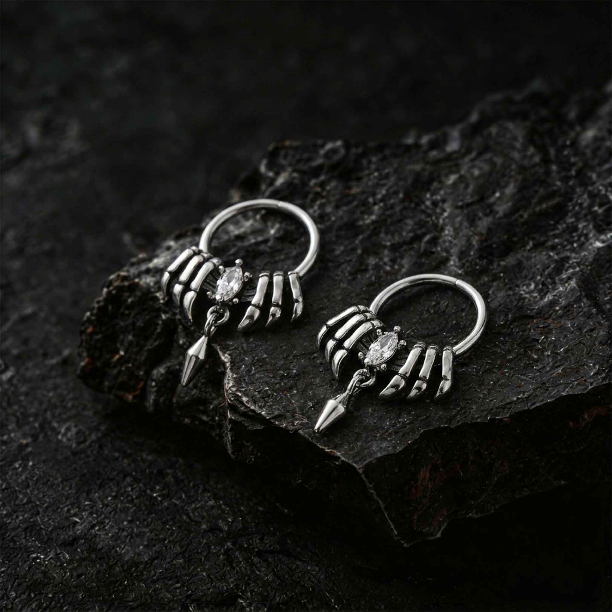 Skeleton Bone Claw Earrings