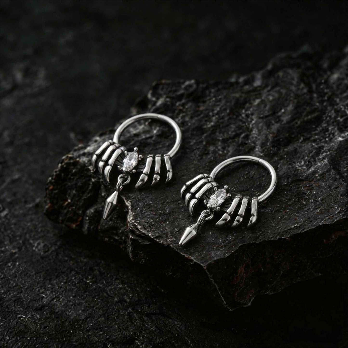 Skeleton Bone Claw Earrings