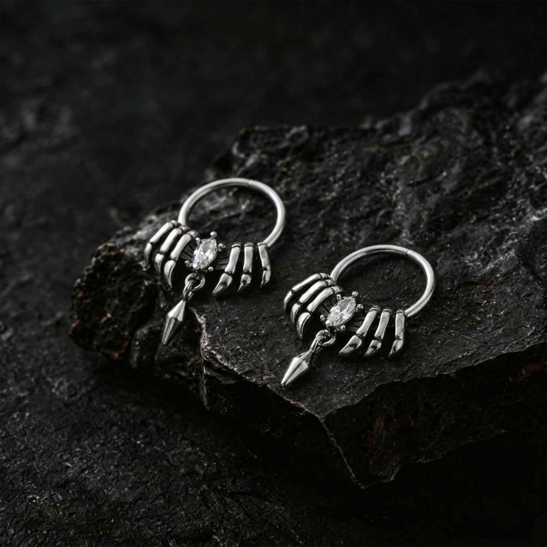 Skeleton Bone Claw Earrings