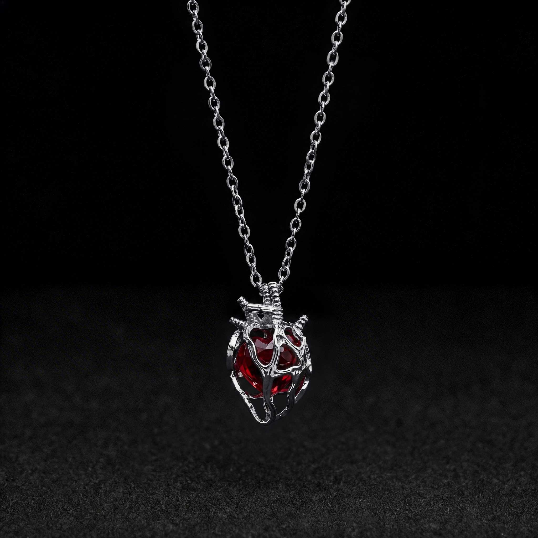Gothic Hollow Heart  Necklace