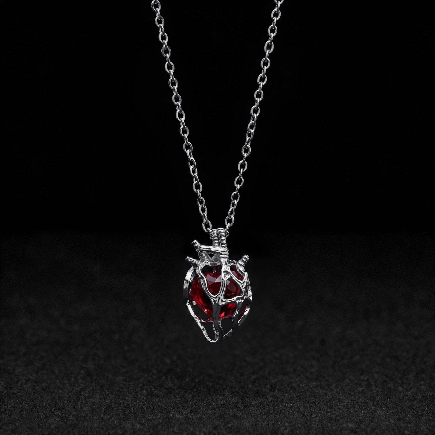 Gothic Hollow Heart  Necklace