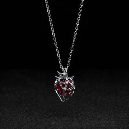 Gothic Hollow Heart  Necklace