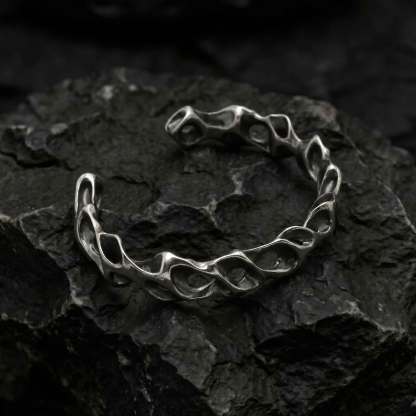 Irregular Hollow Texture Open Cuff Bracelet