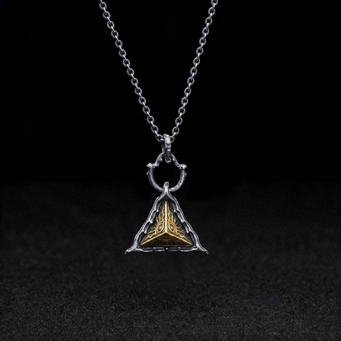 All Seeing Eye Triangle Pendant Necklace