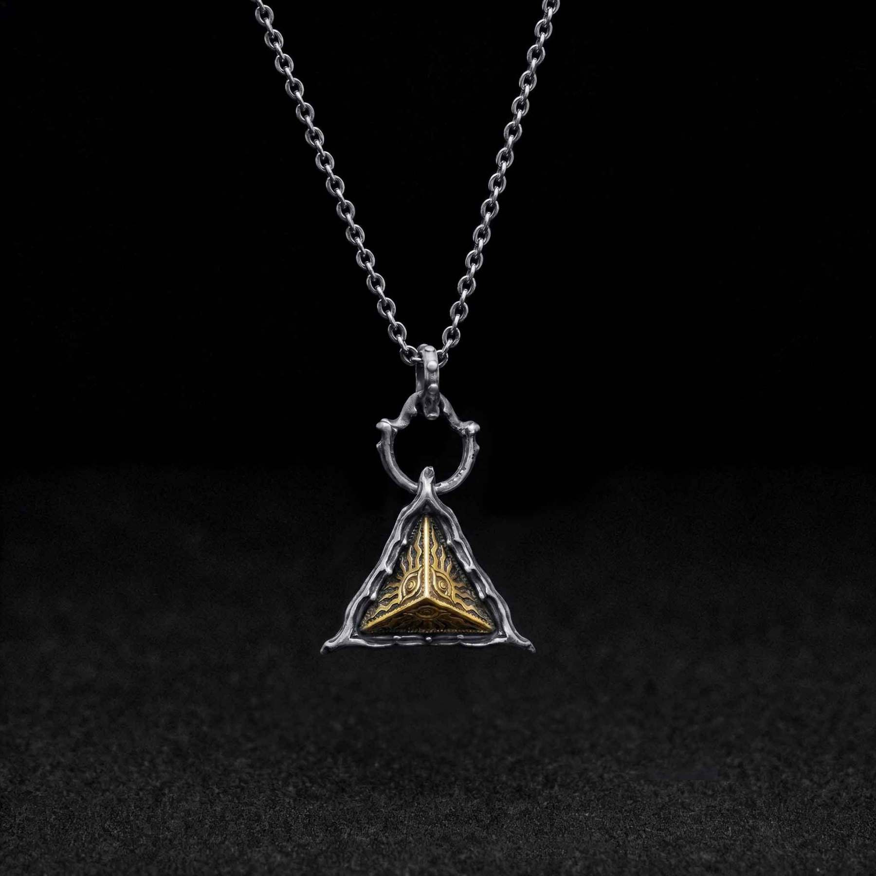 All Seeing Eye Triangle Pendant Necklace
