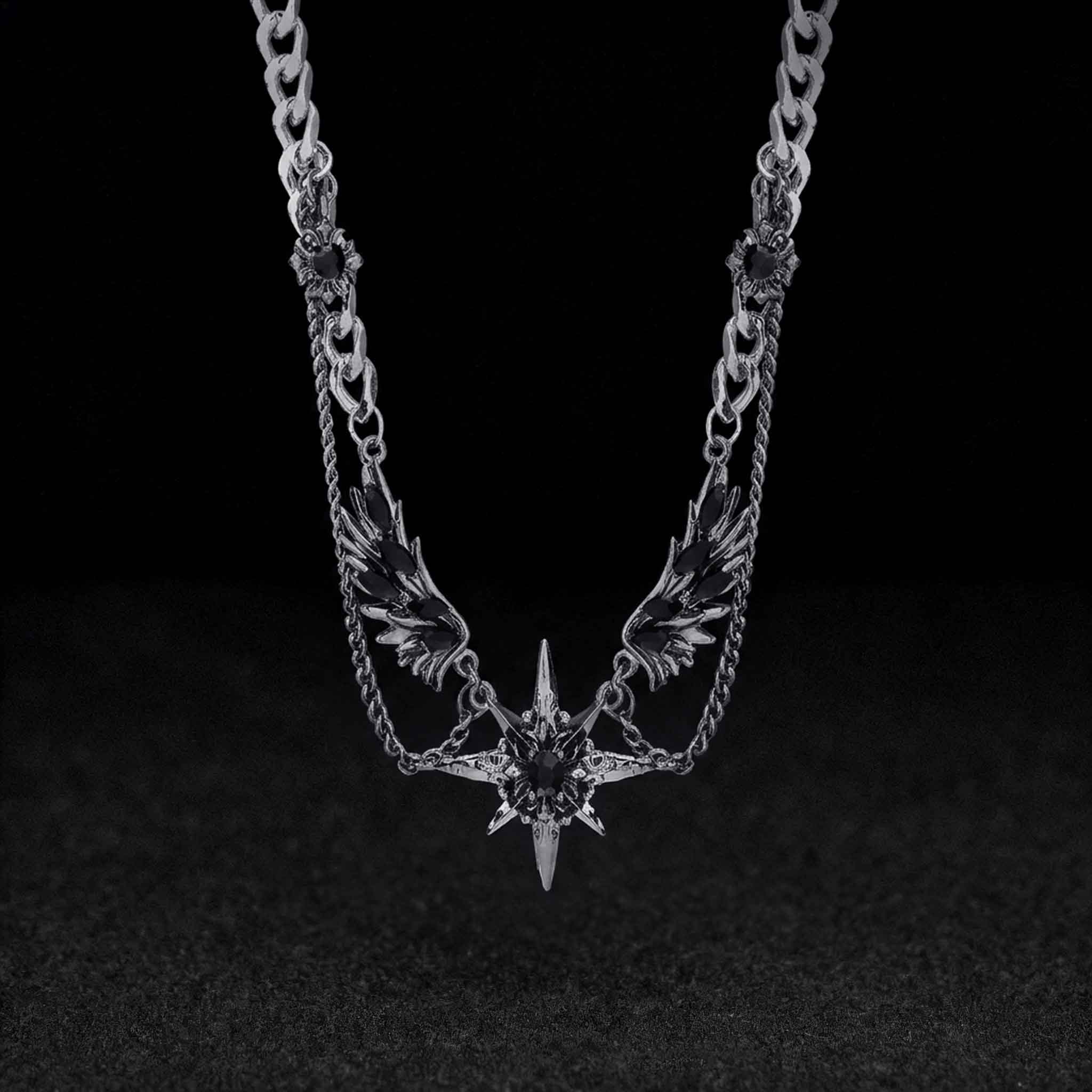 Double Layer Wing Star Necklace