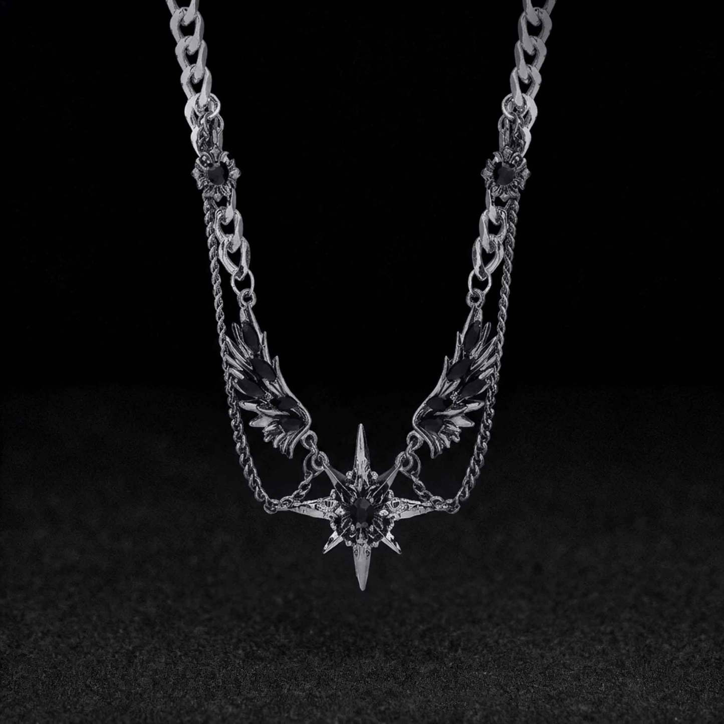 Double Layer Wing Star Necklace
