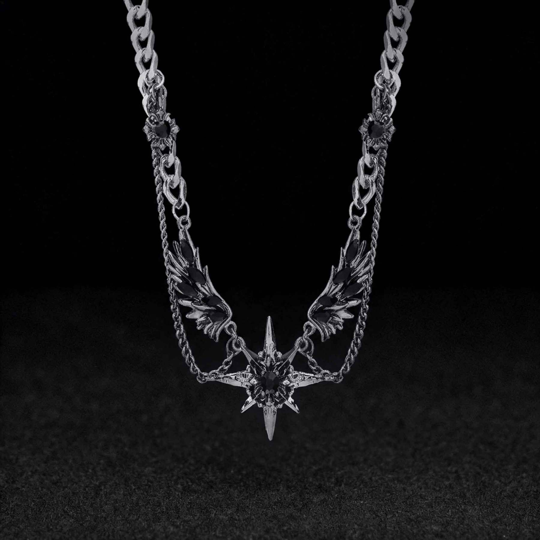 Double Layer Wing Star Necklace