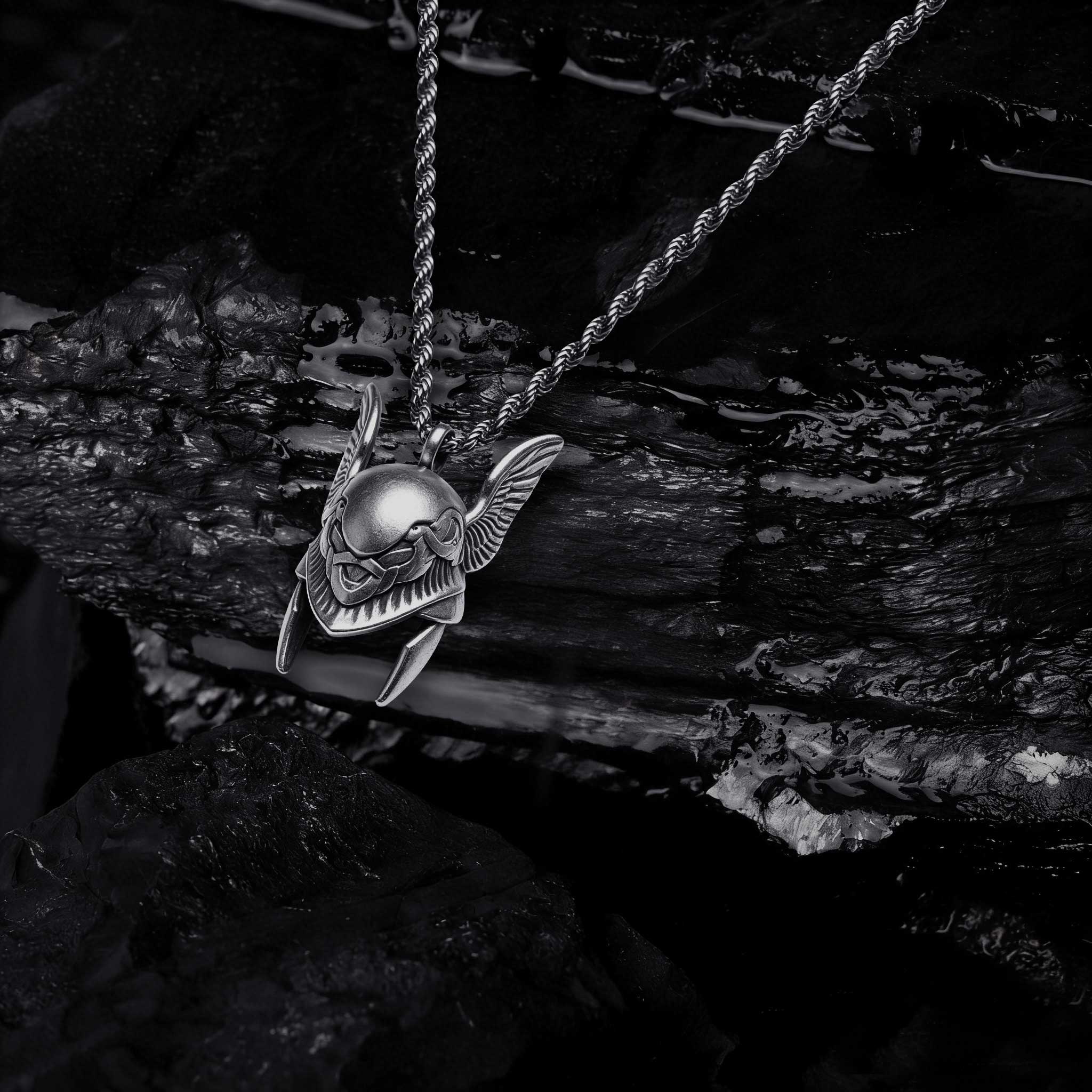 Winged Helmet Necklace