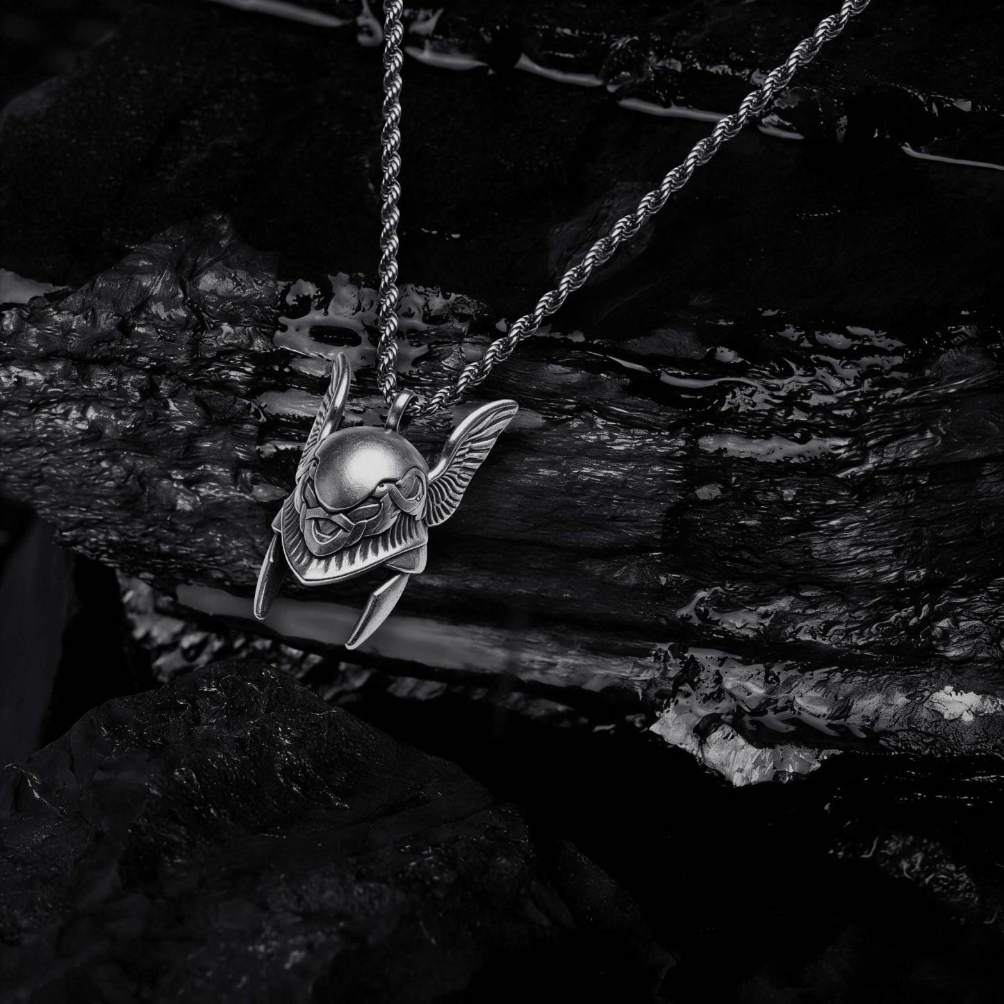 Winged Helmet Necklace