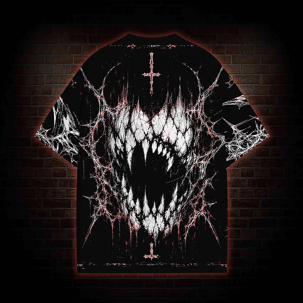 Spiderweb Thorn Demon Girl Eco Graphic T-shirt