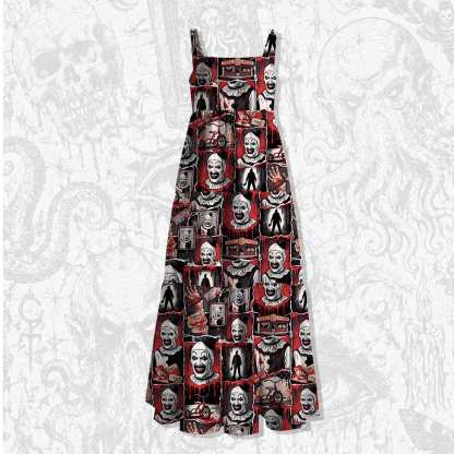 Horror Clown Grunge Wide Straps Maxi Dress