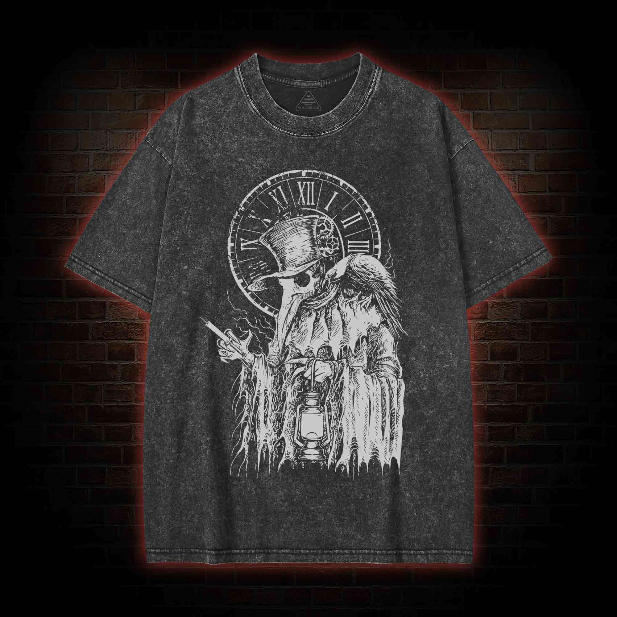 Vintage Plague Doctor Washed T-shirt