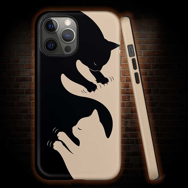Abstract Art Yin Yang Kneading Cat Phone Case