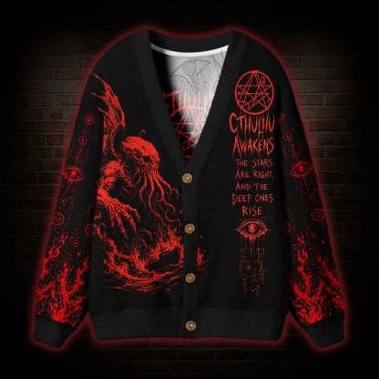 Cthulhu Awakens Occult Cardigan Sweater