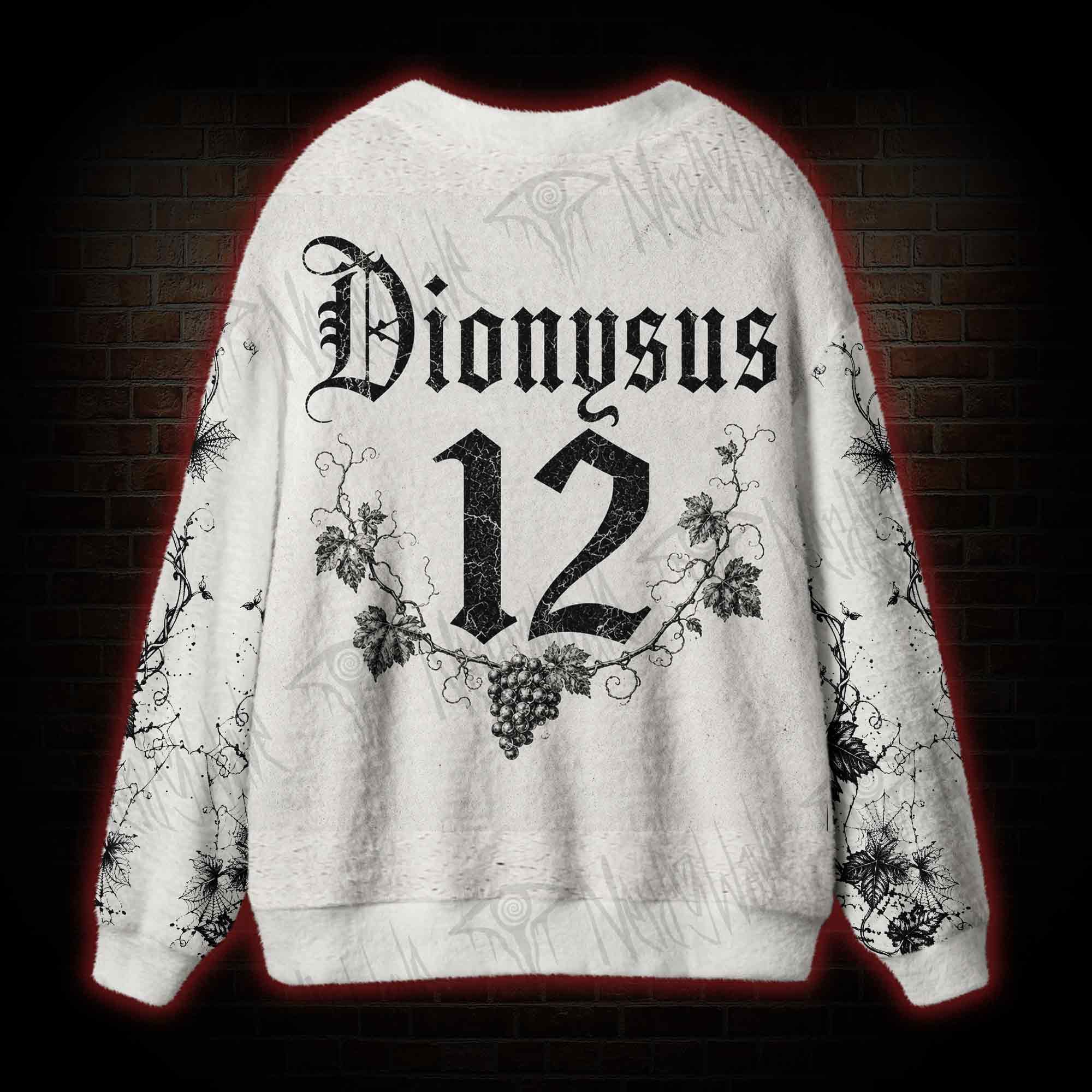 Dionysus Greek God Vine Print Cardigan Sweater