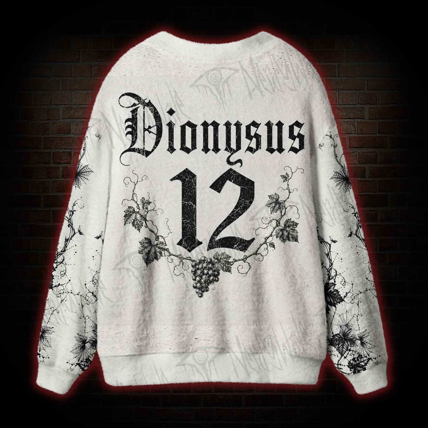 Dionysus Greek God Vine Print Cardigan Sweater