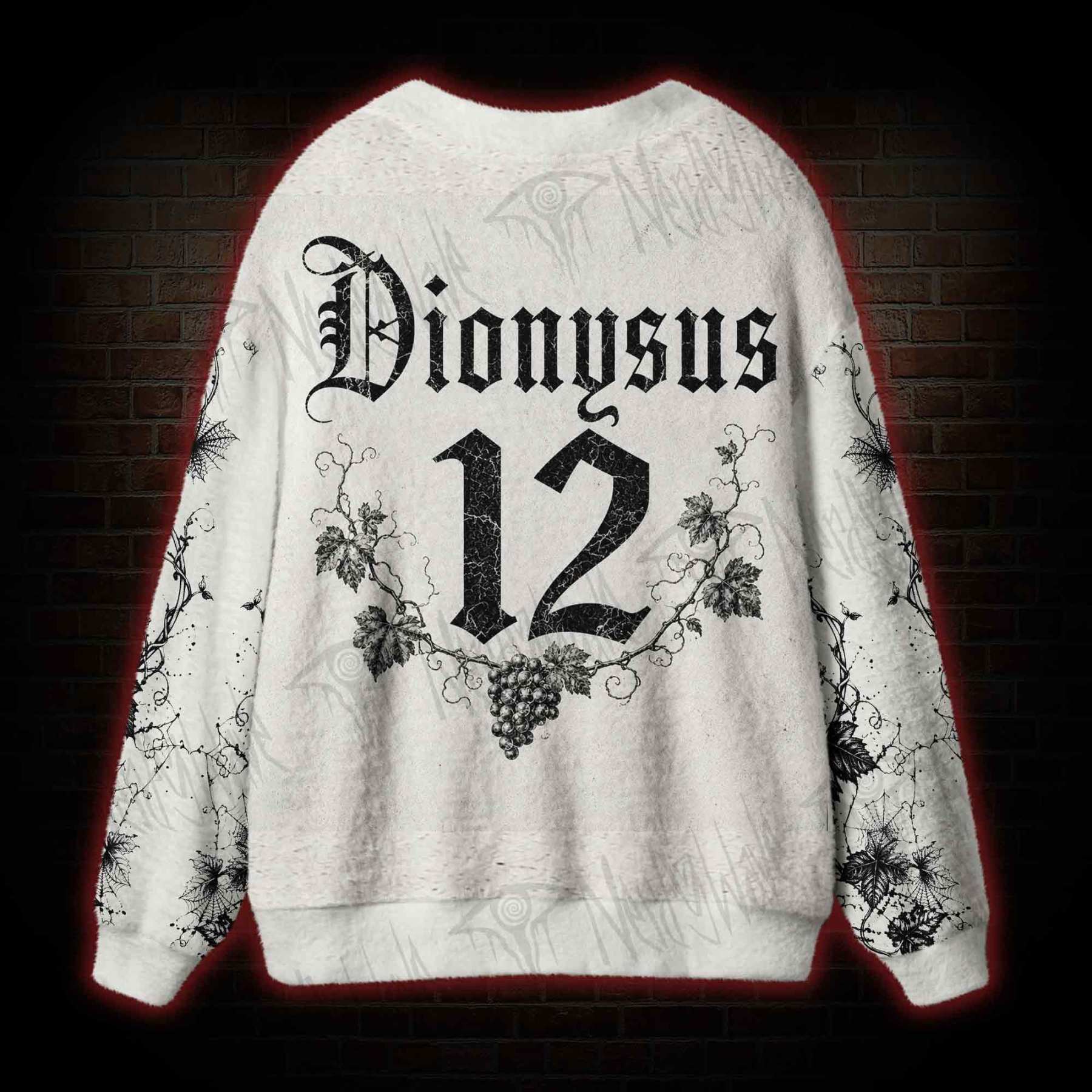 Dionysus Greek God Vine Print Cardigan Sweater