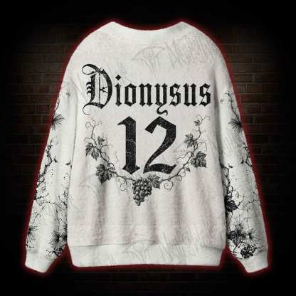 Dionysus Greek God Vine Print Cardigan Sweater