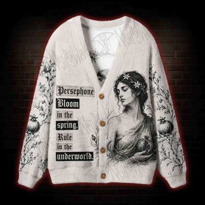 Persephone Pomegranate Mythology Cardigan Sweater