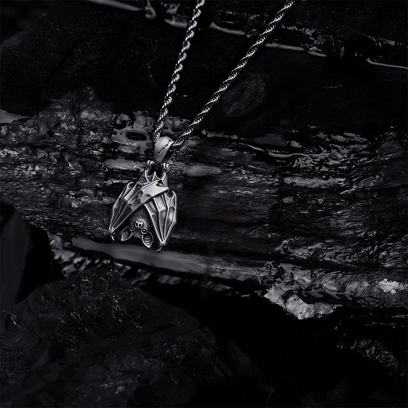 Hanging Bat Pendant Necklace