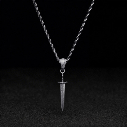 Broken Sword Pendant Necklace