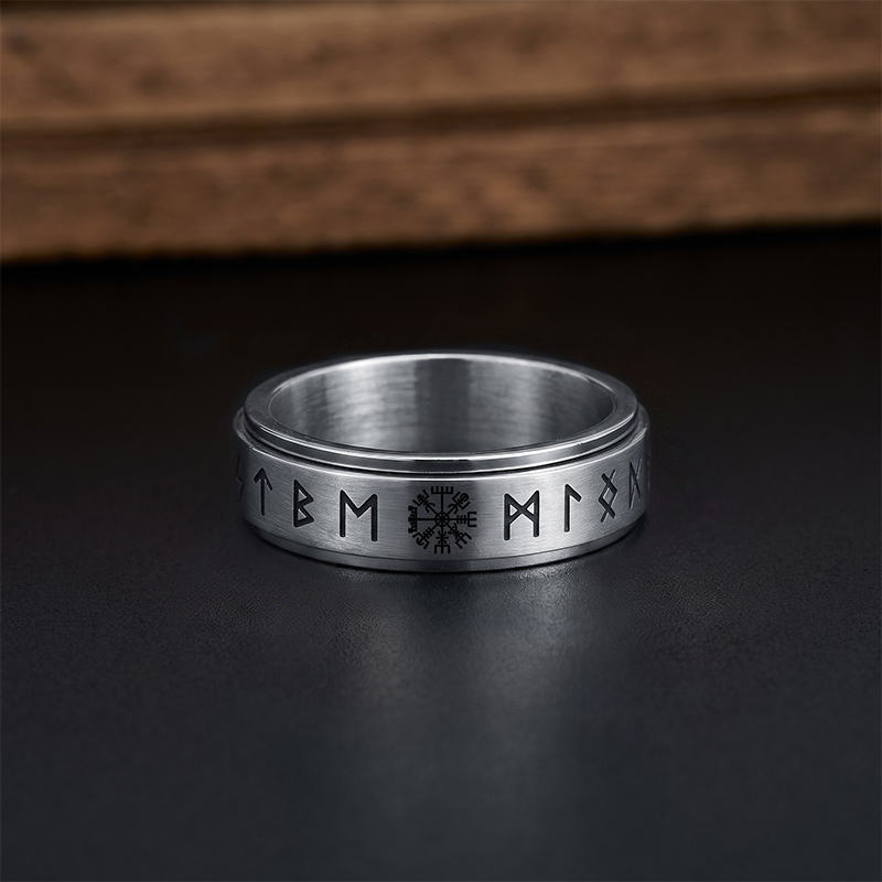 Viking Rune Spinner Ring