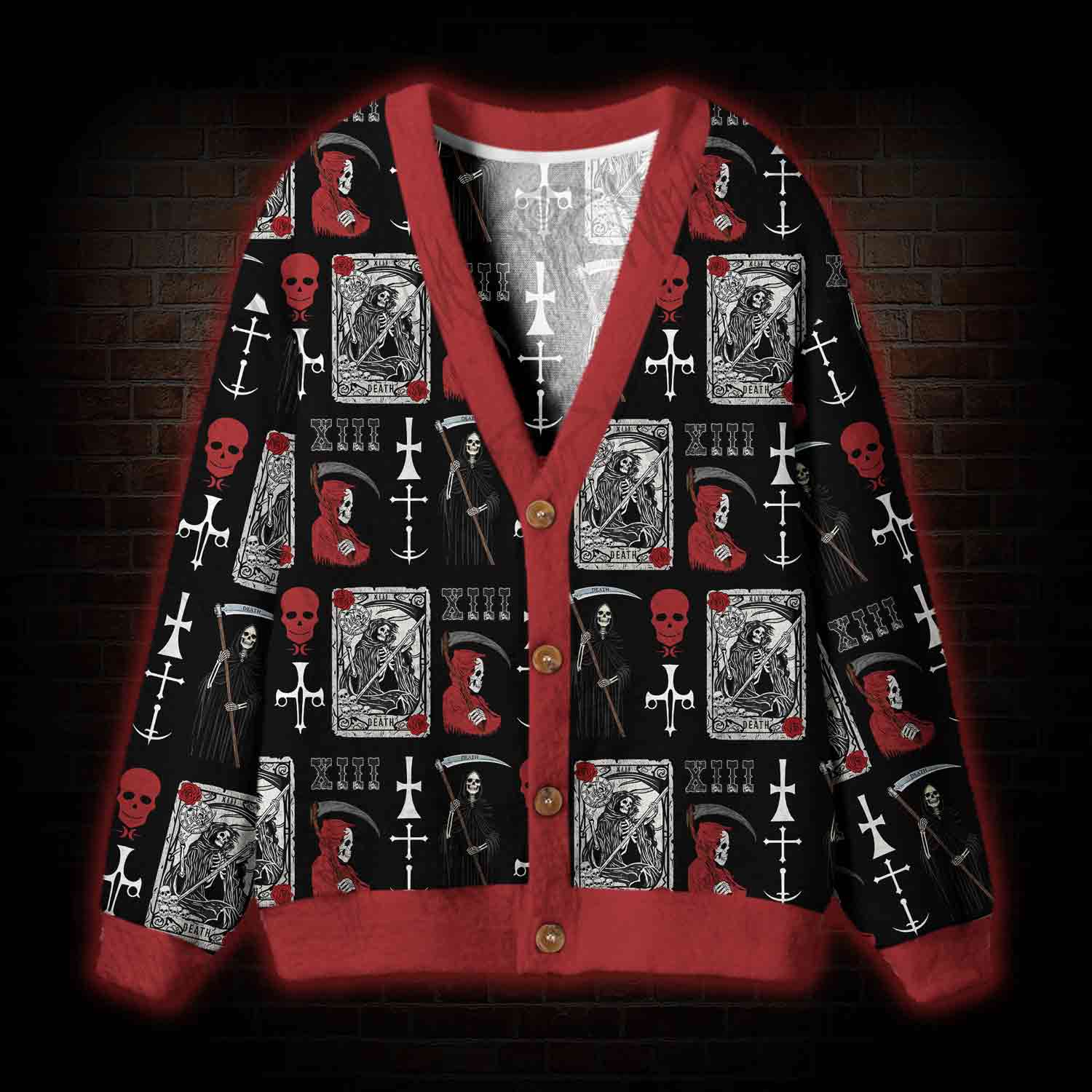 Death Tarot Card Cardigan Sweater