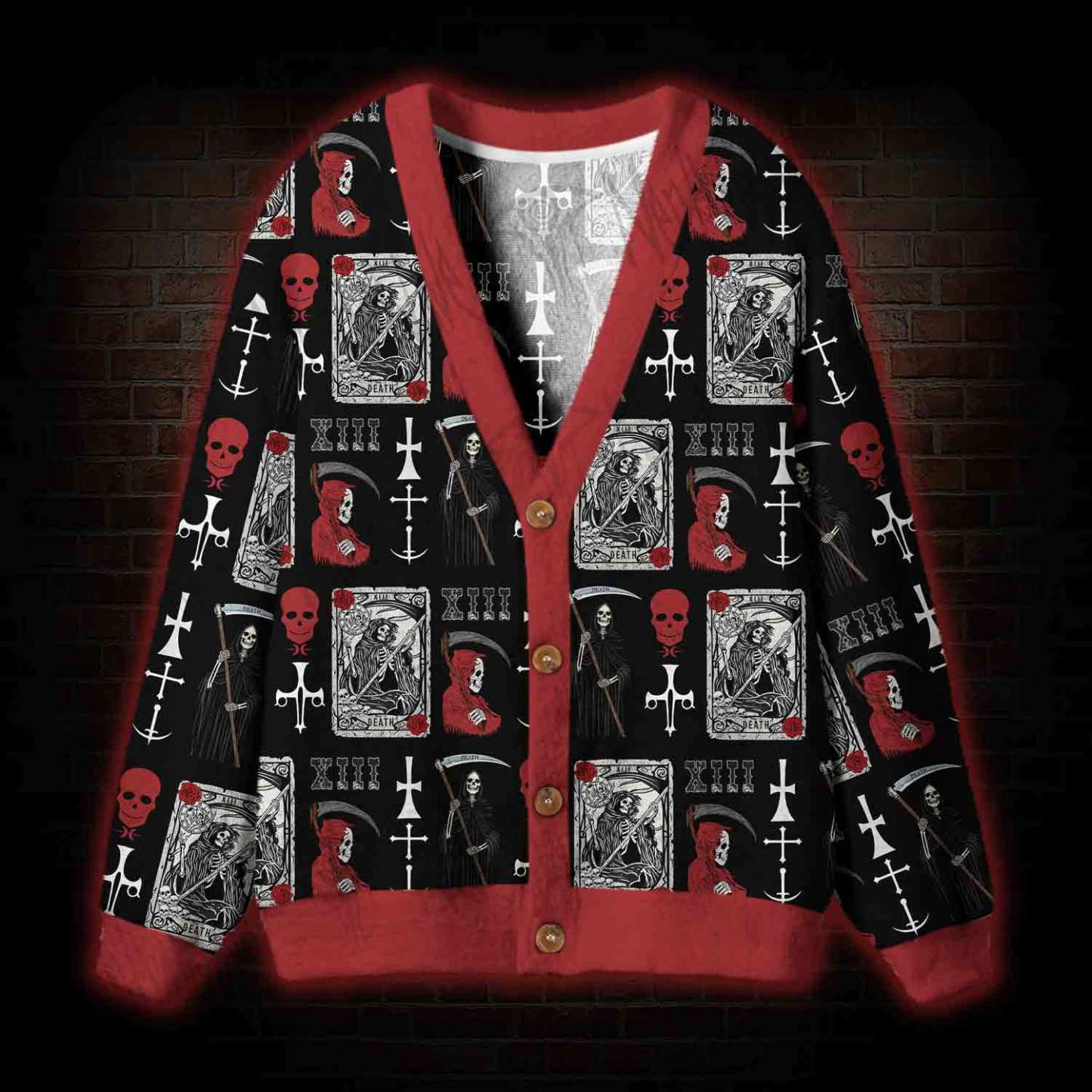 Death Tarot Card Cardigan Sweater