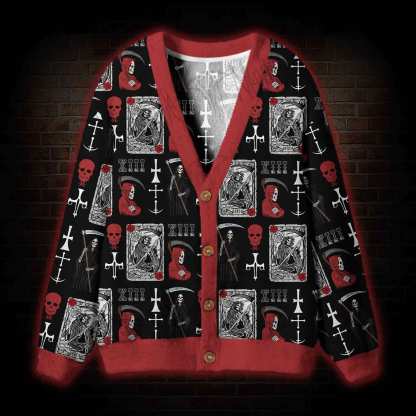 Death Tarot Card Cardigan Sweater
