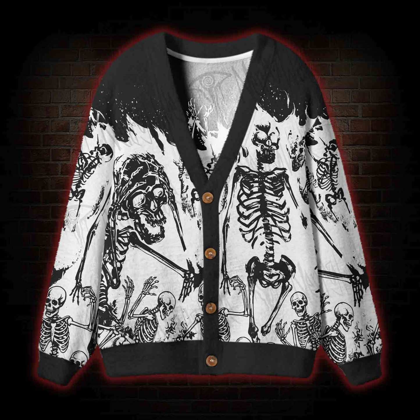 Burning Skeletons Cardigan Sweater