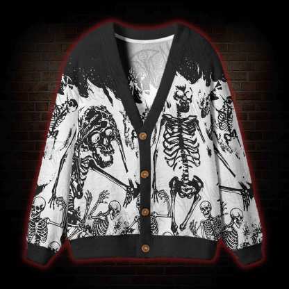 Burning Skeletons Cardigan Sweater