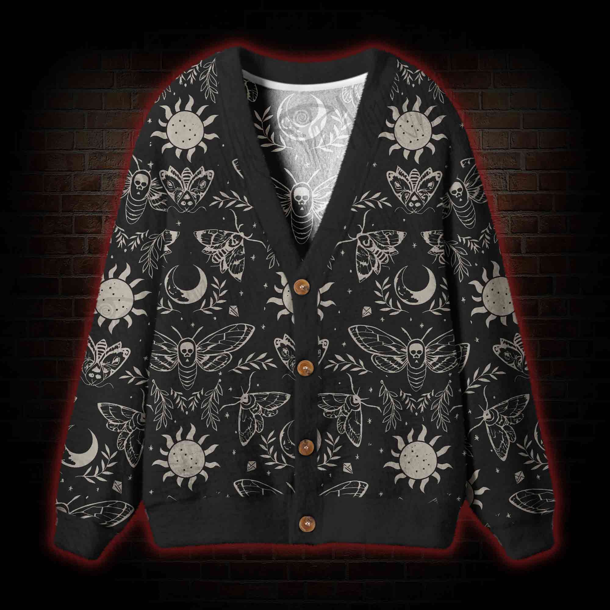 Occult Moth Cardigan Sweater