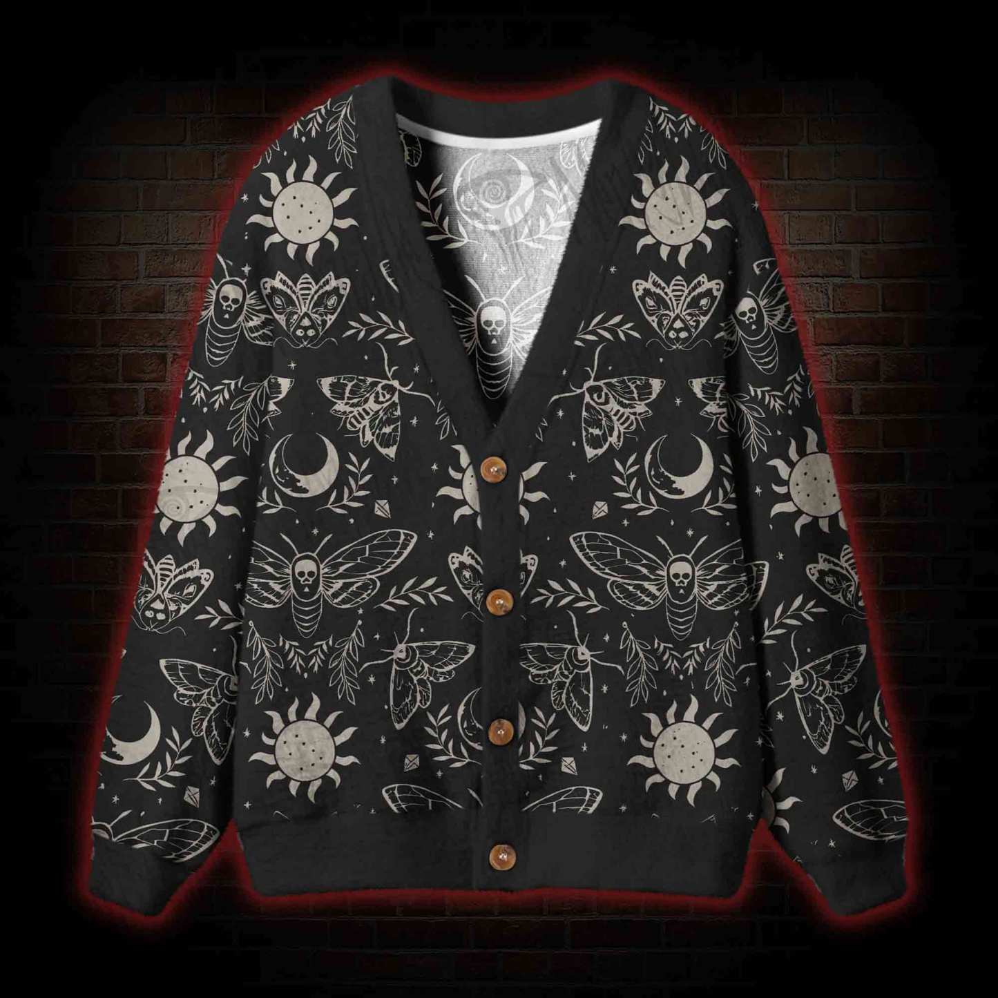 Occult Moth Cardigan Sweater