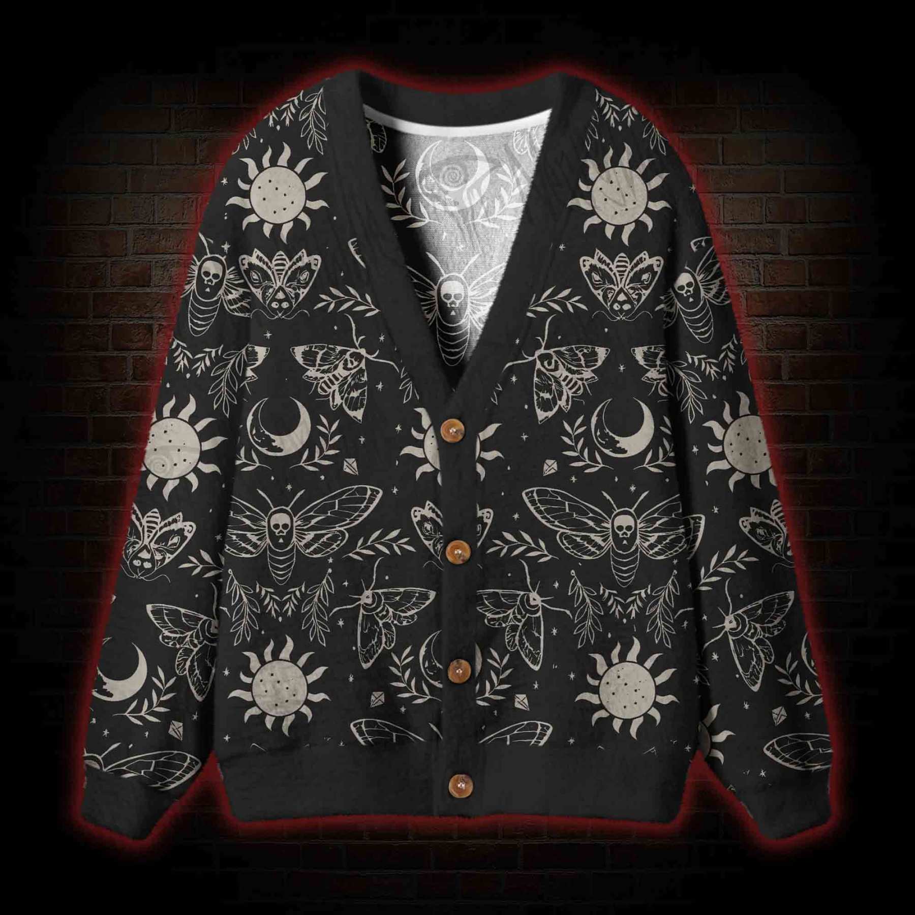 Occult Moth Cardigan Sweater