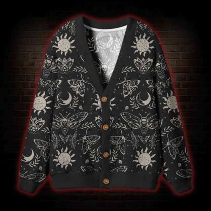 Occult Moth Cardigan Sweater