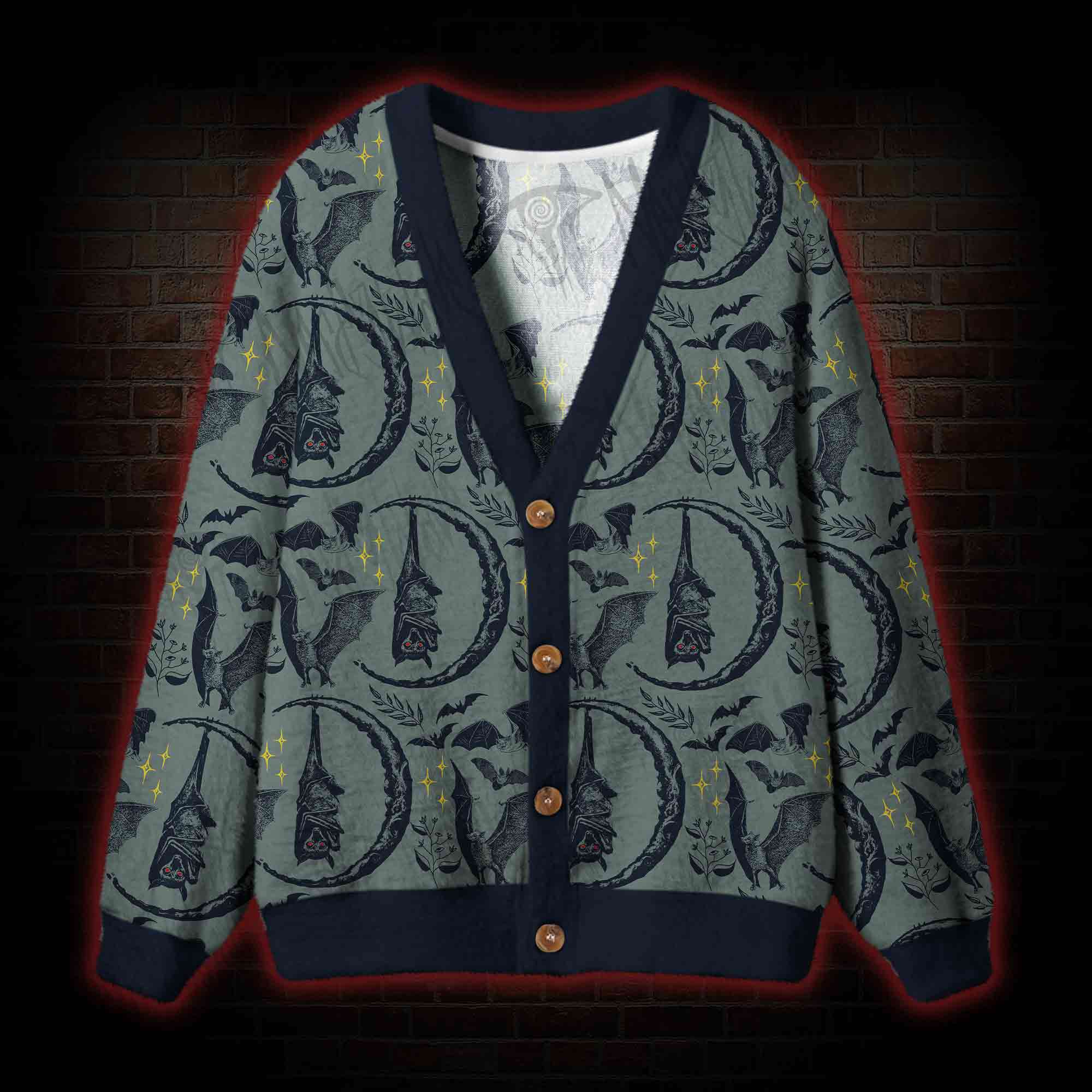 Hanging Bat Cardigan Sweater